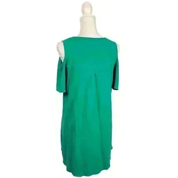 CHICO'S (1) Woman GREEN Tee-Shirt Top COLD SHOULDER Lightweight STRETCH size S-M - Picture 9 of 10